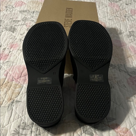 Steve Madden Women's Black Platform Slide Sandals - Picture 2 of 4